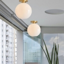 Post-Modern Shaded Semi Flush Glass Single Corridor Flush Ceiling Lighting Fixture
