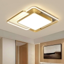 Multi-Square LED Flush Mount Lamp Modernist Acrylic Bedroom Ceiling Light in Gold