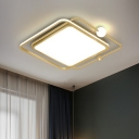 Geometric Shape LED Ceiling Lighting Simple Metal Gold Finish Flush Mount Light for Living Room