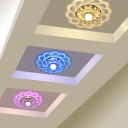 Scalloped Passageway Ceiling Mounted Fixture Clear Crystal Modern LED Flush Mount Lighting