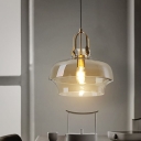 Glass Kettle Hanging Pendant Modern 1 Head Suspended Lighting Fixture for Dining Room