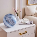 Planet Glass Globe Table Light Nordic Style Single-Bulb Nightstand Lighting for Bedroom