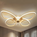 Acrylic Butterfly LED Flush Mount Light Simplicity White Flush Mount Ceiling Light