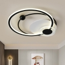 Acrylic Ring Shaped Ceiling Lamp Postmodern LED Flush Mounted Light for Bedroom