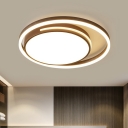 Round Acrylic LED Flush Mount Lighting Minimalist Style White Close to Ceiling Fixture