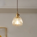 Clear Glass Bud Hanging Lighting Simplicity 1 Bulb Restaurant Pendant Light Fixture