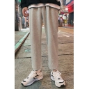 Chic Mens Pants Pockets Drawstring Waist Ankle Length Regular Fit Straight Jogger Pants