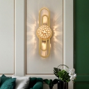 Postmodern Geometric Wall Mount Light Cut-Crystal Living Room Sconce Lamp in Gold