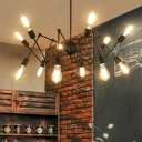 Iron Spider Shape Ceiling Lighting Industrial Living Room Chandelier Light Fixture