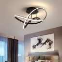 Twist Aluminum Flush Light Minimalistic Semi Flush Mounted Ceiling LED Light for Bedroom
