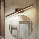 Dark Wood Tube LED Vanity Lighting Nordic Acrylic Adjustable Wall Mount Lamp for Bathroom