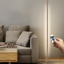 Linear LED Floor Lighting Simplicity Wooden Living Room Stand Up Lamp with Tripod