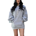 Personalized Long Sleeve Plain Casual Loose Hoodie with Pocket