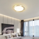 Nordic Style Circle Shade Flush Light Acrylic Bedroom LED Flush Ceiling Light Fixture