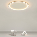 Ring Shaped LED Flush Mount Light Simplicity Metallic White Flush Mount Ceiling Light