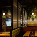 Bonsai Restaurant Ceiling Pendant Light Farmhouse Metal 1-Light Black Suspension Lamp