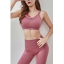 Fashionable Womens Cami Top Seamless Gathered Shockproof Quick Dry Slim Fitted Cropped Sleeveless Scoop Neck Yoga Bra