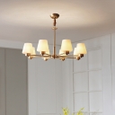 Tapered Opal Glass Ceiling Lighting Traditional Living Room Hanging Light in Gold