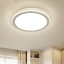 Circular Bedroom Ceiling Flush Light Acrylic Minimalism LED Flush Mount Fixture in White