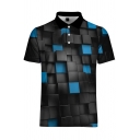 Summer New Trendy Classic Plaid Pattern Short Sleeve Lapel Collar Polo Shirt For Men