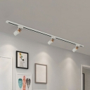 Simplicity Cylinder Semi Flush Ceiling Spotlight Iron Living Room LED Track Light Fixture