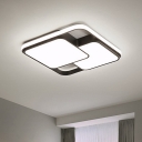 Rectangular Bedroom Flush Mount Ceiling Light Metal Modern LED Flush Mount Fixture