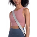 Fashionable Women's Active Tank Top Hollow out Round Neck Sleeveless Slim Fitted Training Cami Top