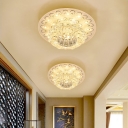 Modern Style Blooming Flush Light Clear Crystal Passageway LED Ceiling Mount Light