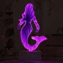 Battery LED Small Night Lamp Cartoon Plastic White Table Light for Bedroom Decor