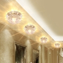 Floral LED Ceiling Flush Light Fixture Simplicity Crystal Clear Flushmount Lighting for Hallway