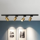 Modern Style Cylindrical Shade Semi Flush Spotlight Iron Living Room LED Track Light Kit
