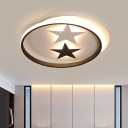 Black and White Star Flush Light Modern Style Acrylic LED Flush Ceiling Light Fixture