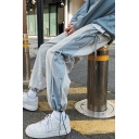 Street Boys Sweatpants Contrasted Drawstring Sides Mid Waist Ankle Relaxed Fit Sweatpants