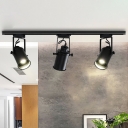 Cylinder LED Track Lighting Contemporary Metal Living Room Semi Flush Mounted Spotlight