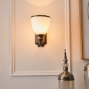 Bell Corridor Wall Mount Light Traditional Handblown Glass 1 Head Gold-Black Wall Light Fixture