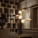 Novelty Modern Honeybee Shaped Pendant Wooden 1-Light Dining Room Hanging Ceiling Light