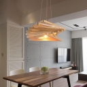 Creative Modern Spiral Triangle Pendant Lighting Wooden 1 Head Restaurant Hanging Ceiling Light