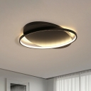 Orbit Bedroom Flush Mount Ceiling Light Metallic Minimalist Flush Mounted Fixture