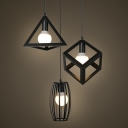 3-Light Geometry Multi Hanging Light Fixture Industrial Metal Ceiling Pendant for Dining Room