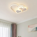 Heart LED Flush Mount Light Simplicity Metallic Child Room Flush Mount Ceiling Light