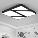 Square LED Bedroom Flush Light Fixture Acrylic Nordic Style Ceiling Mounted Light