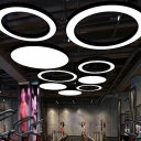 Gym LED Ceiling Chandelier Contemporary Hanging Light Kit with Circle Acrylic Shade