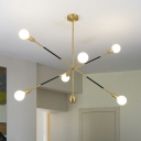 Sputnik Ceiling Lighting Modern Style Metal Living Room Chandelier Light Fixture in Gold