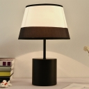 Empire Shade Fabric Nightstand Light Modern 1 Bulb Table Lamp with Cylinder Base for Bedroom