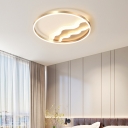 Gold Wavy Flush Ceiling Light Contemporary Acrylic LED Flush Mount Lighting Fixture