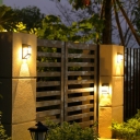 Black Box Solar Wall Washer Sconce Vintage Style Acrylic Gate LED Wall Mounted Light