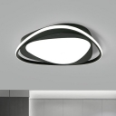 Bedroom LED Flushmount Light Nordic Black Ceiling Light with Triangular Acrylic Shade