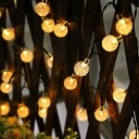 Acrylic Ball Fairy Light Strip Nordic Black Solar LED Festive Lamp for Garden Decor