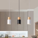 Aluminum Tube Pendant Lighting Nordic Single Wood Suspension Lamp for Open Kitchen