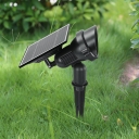 Angled Rotating Solar Path Lamp Modernist Metal Courtyard LED Stake Light in Black